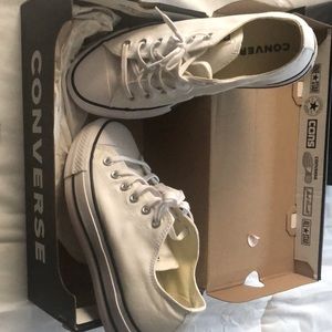 White Canvas Platform Converse